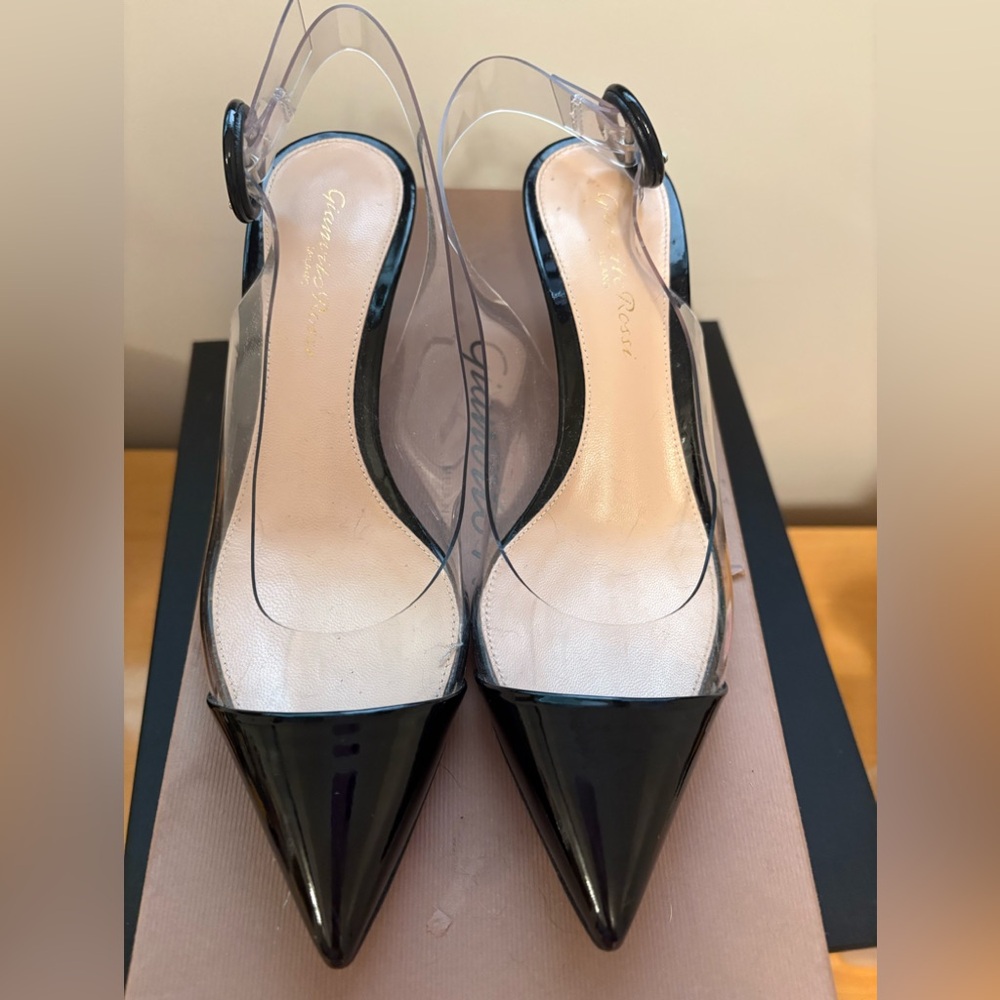 Gianvito Rossi PVC Kitten Slingbacks size 34.5
